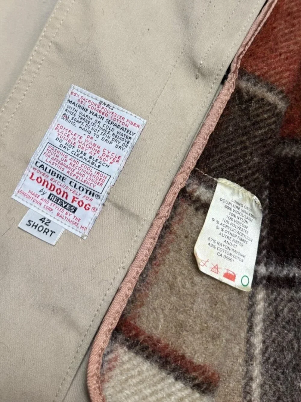 LONDON FOG MAINCOATS Vintage Retro 90s Business Casual Trench Coat Mens 42S